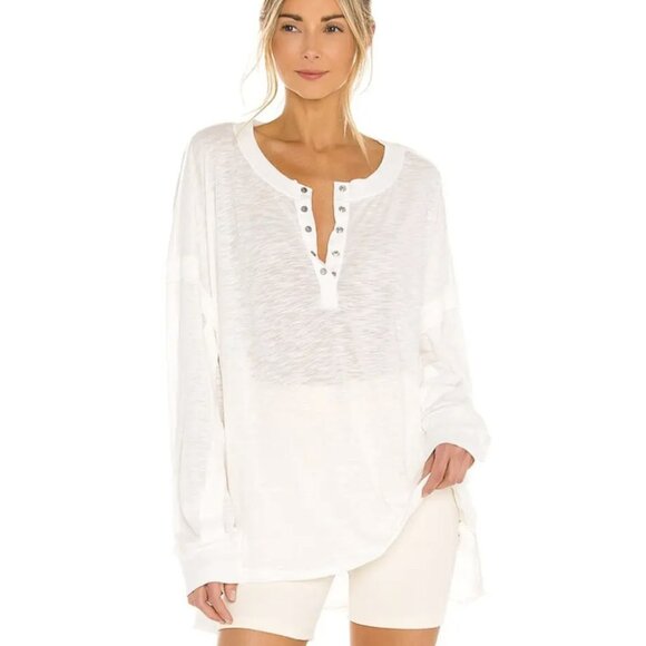 Free People Movement One Up Long Sleeve Top White ( S ) - Picture 1 of 5